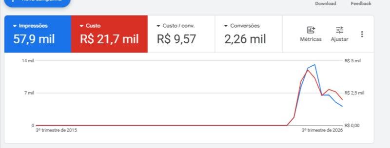 Resultado de campanha Google Ads - leads
